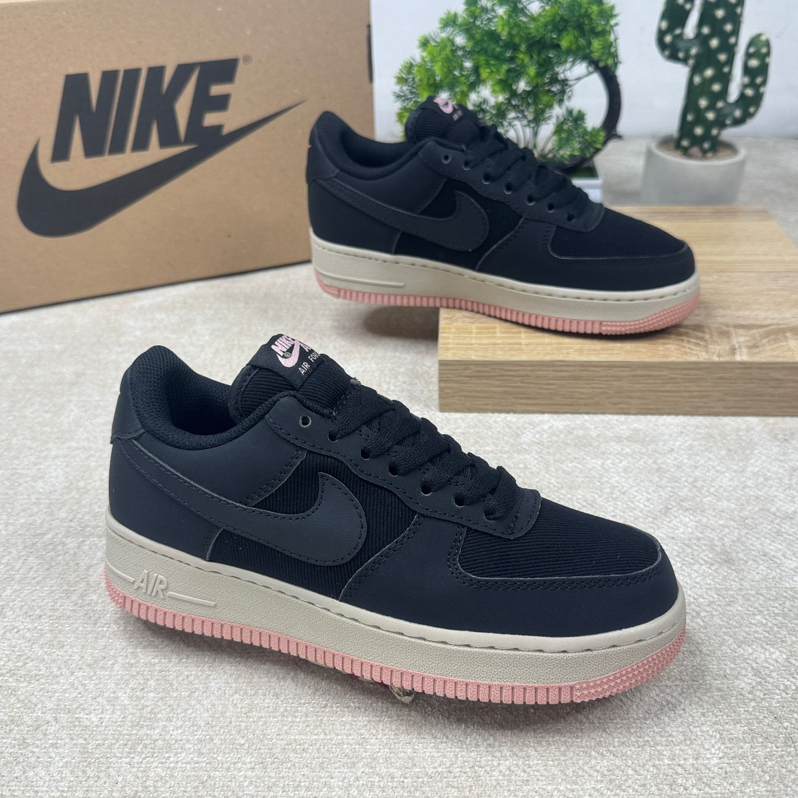 NIKE FORCE ONE BLACK ROSE